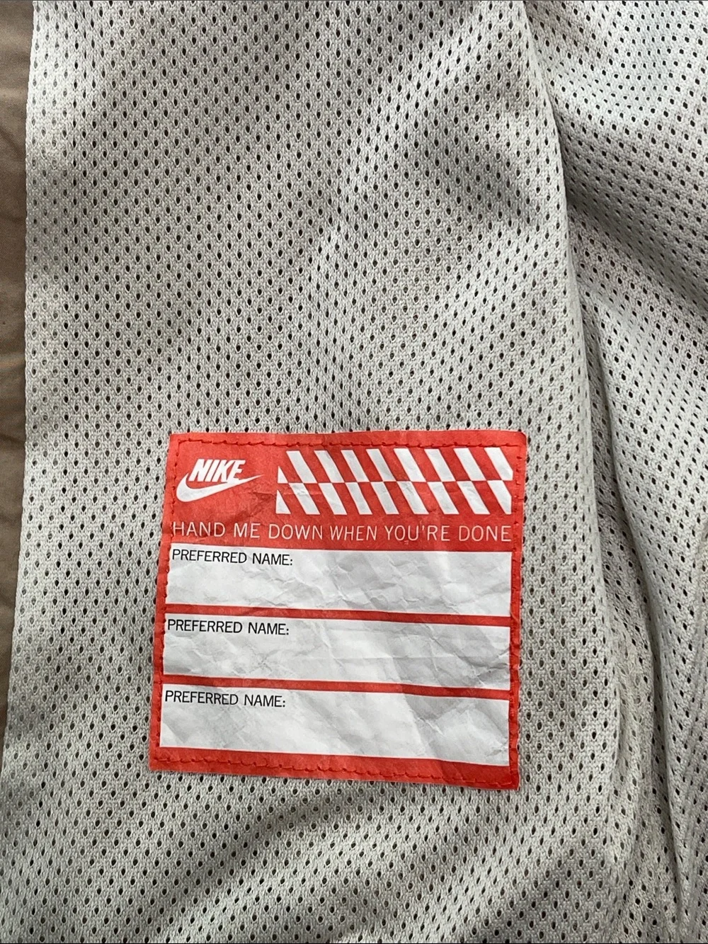 Nike Kids Windrunner Zip Hooded Windbreaker Jacket Colorblock Khaki Gray 4-5 YRS